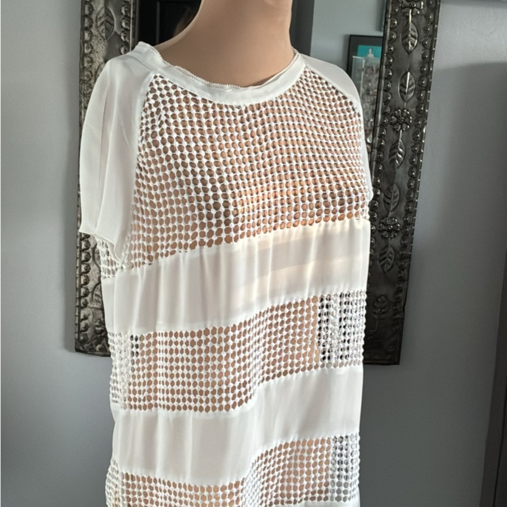mark. White Mesh Blouse